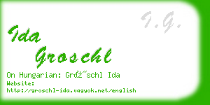 ida groschl business card